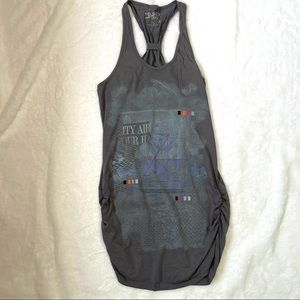 Ruched sleeveless mini dress gray Large